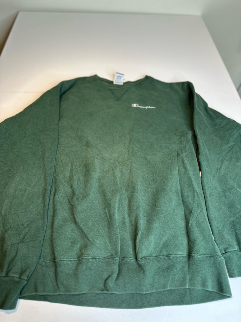 Champion Dark Green Crewneck Sweatshirt with Small Logo
